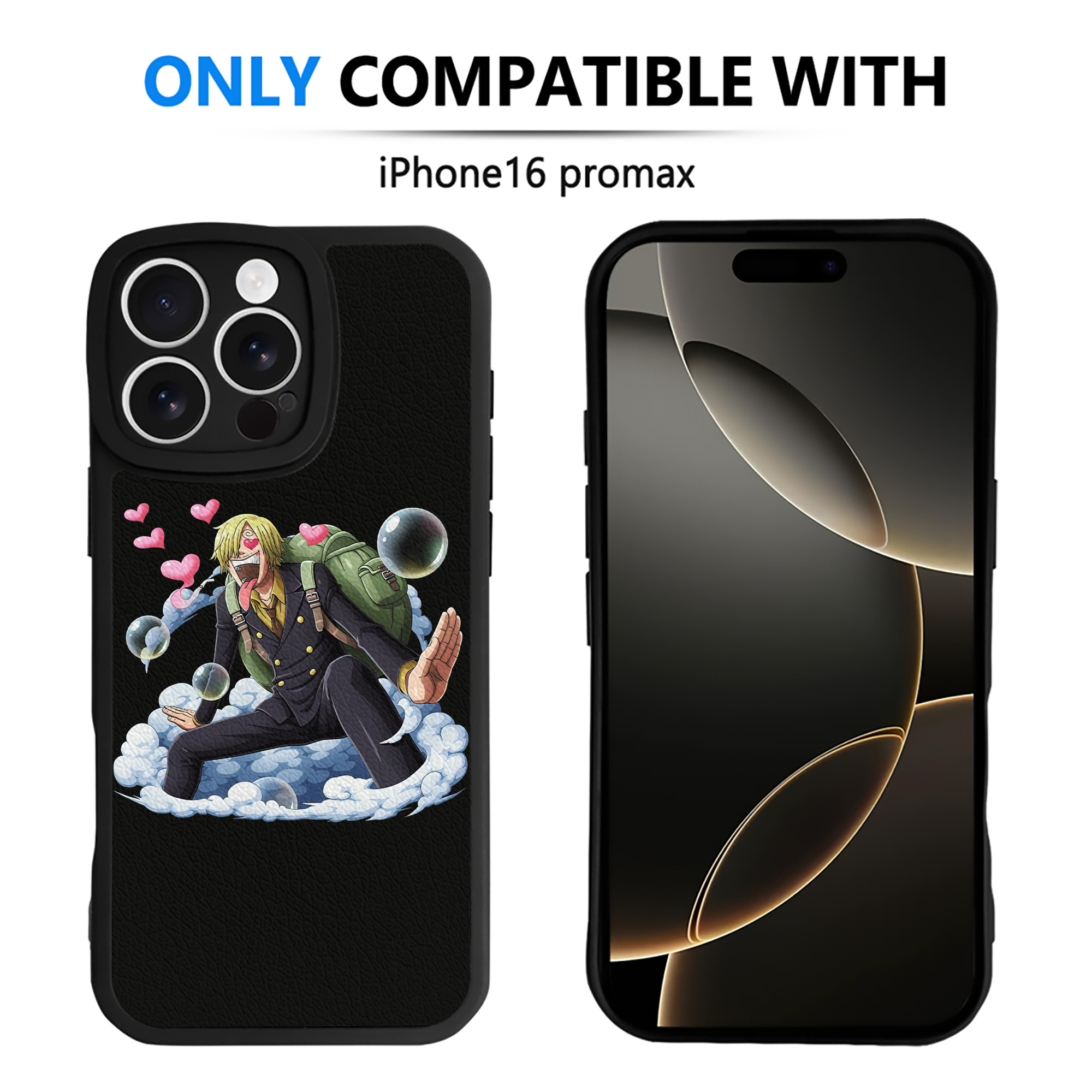 （画像用） ワンピース サンジ ONE PIECE Sanji 【iPhone 16シリーズ対応】シリコンスマホケース（レザー調） 材質：シリコン
